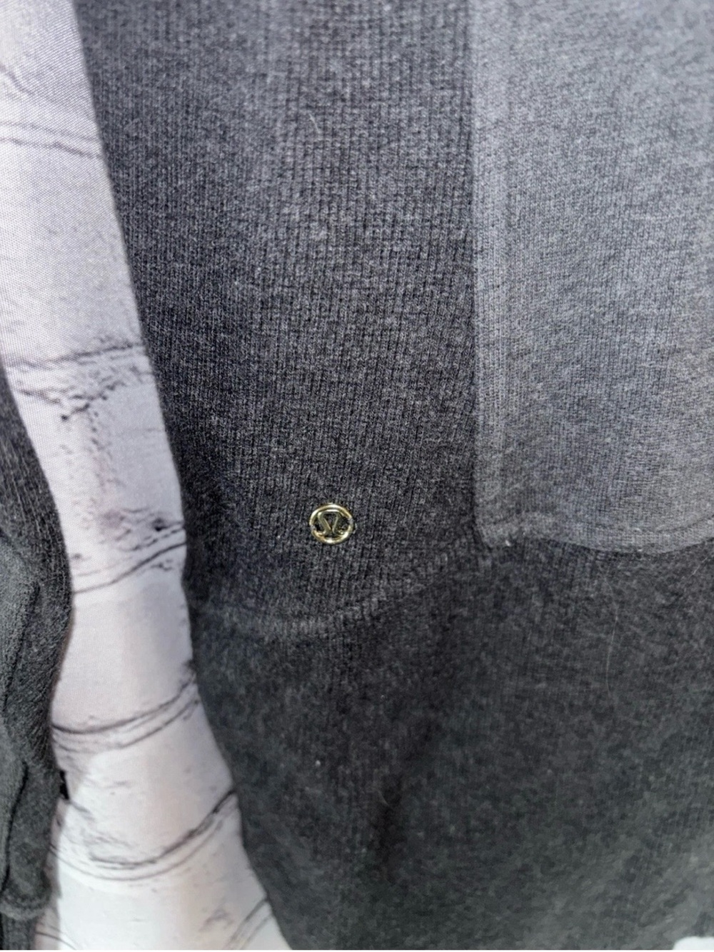 Lululemon Full Zip Thick Dark Gray Collar Jacket Size 6 Neutral Mid Length - Picture 5 of 7